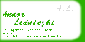 andor ledniczki business card